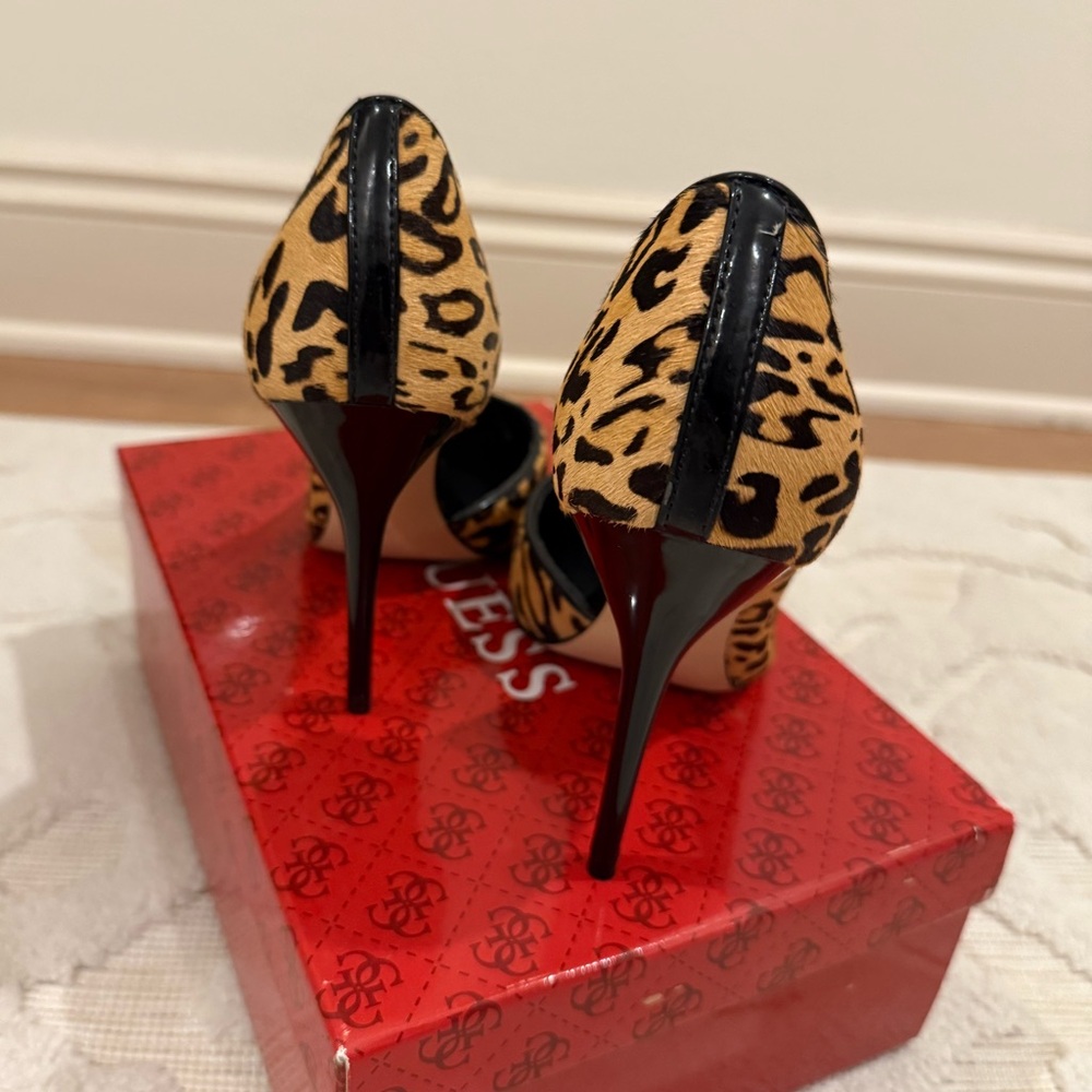 Guess Animal Print Stilettos with Black Detail